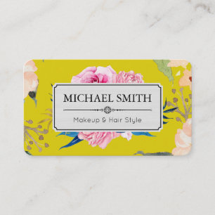Vintage Floral Elegant Modern Citrine Colour Business Card