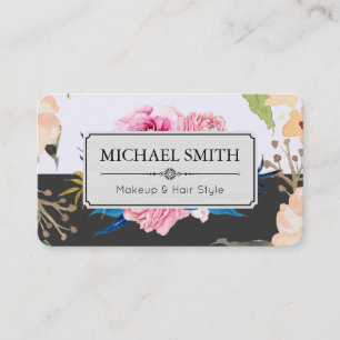 Vintage Floral Elegant Modern Magnolia Jet Business Card