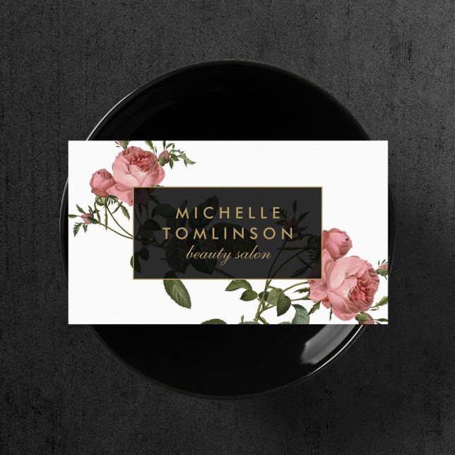 Vintage Floral Elegant Salon Business Card (Creator Uploaded)