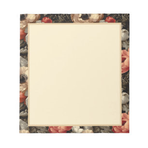 Vintage Floral Elegant Square Notepad