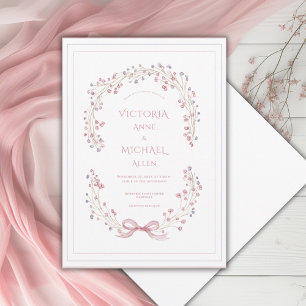 Vintage Floral Elegant Wedding Invitation
