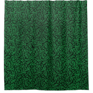 Vintage Floral Emerald Green Shower Curtain
