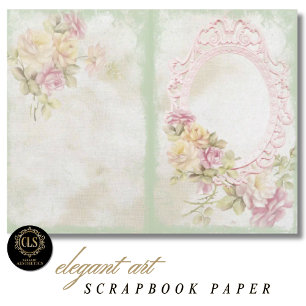 Vintage Floral Ephemera #6 Scrapbook Paper