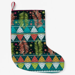 vintage floral ethnic seamless pattern in doodle s small christmas stocking