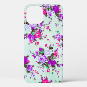 Vintage floral fabric,  Fragment of colourful retr iPhone 12 Case