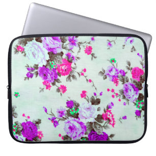 Vintage floral fabric,  Fragment of colourful retr Laptop Sleeve
