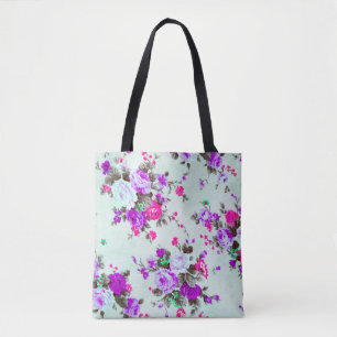 Vintage floral fabric, Fragment of colourful retr Tote Bag
