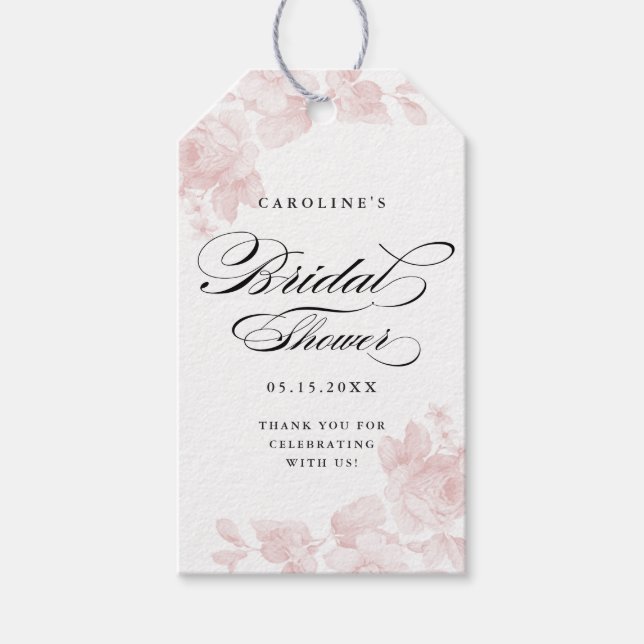 Vintage floral favour tag (Front)