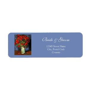 Vintage floral fine art bride and groom wedding return address label