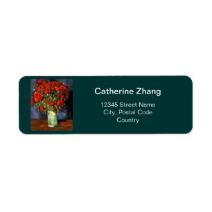 Vintage floral fine art Red Poppies address labels