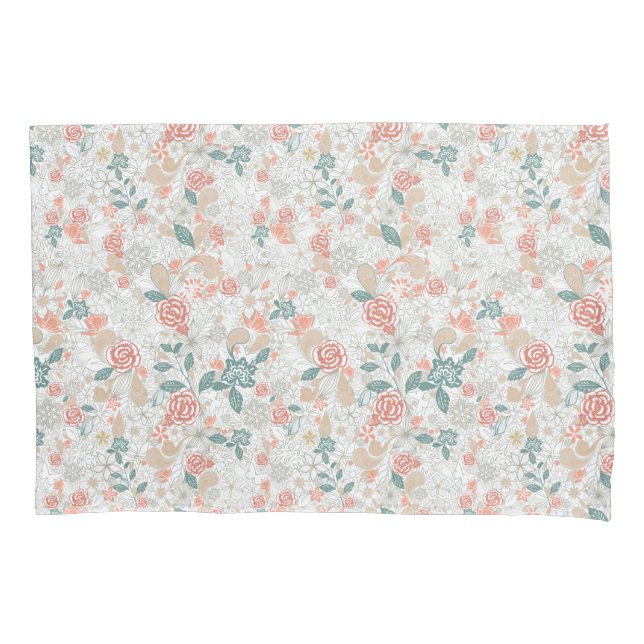 Vintage Floral Flower Seamless Pattern Pillowcase (Front)