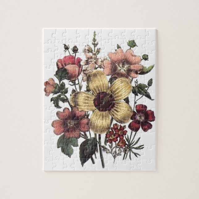 Vintage Floral Flowers Puzzle (Vertical)