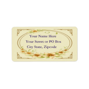Vintage Floral Frame Label