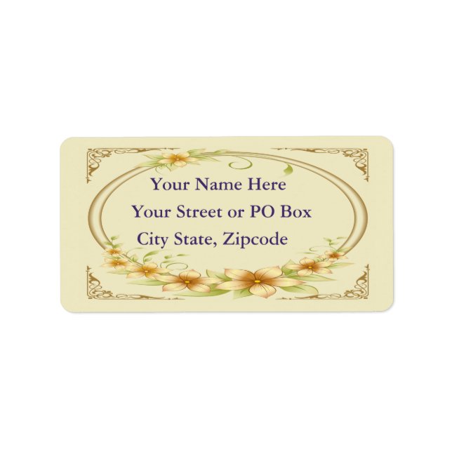 Vintage Floral Frame Label (Front)