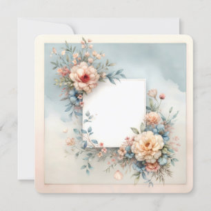 Vintage Floral Frame Romantic Background Invitation