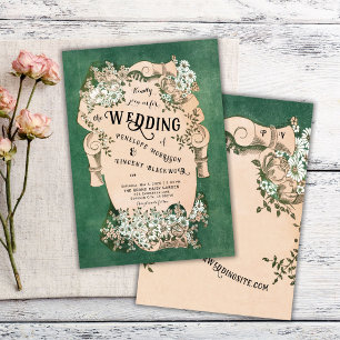 Vintage Floral Frame Wedding Invitation