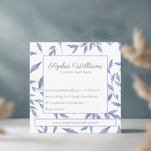vintage floral french blue business card
