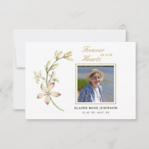 Vintage Floral Funeral Thank you Photo Card