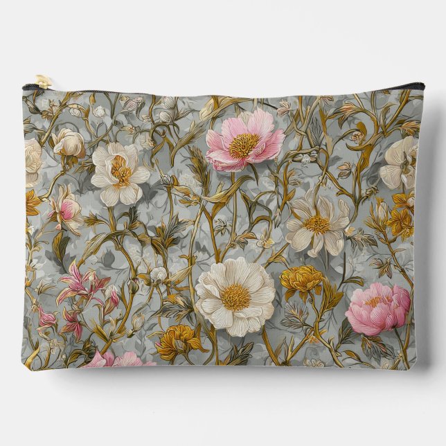 Vintage Floral Garden Accessory Pouch (Front)