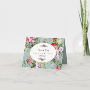 Vintage Floral Garden Botanical Wedding Thank You