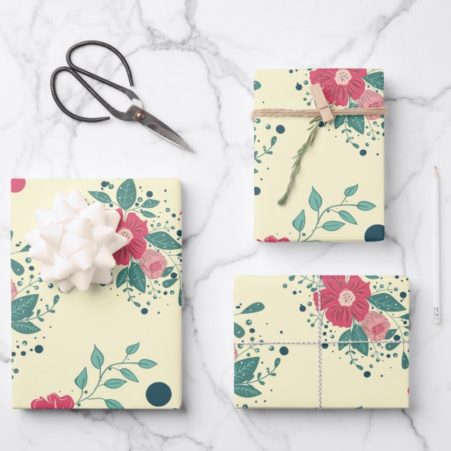 Vintage Floral Garden Matte Wrapping Paper (Front)