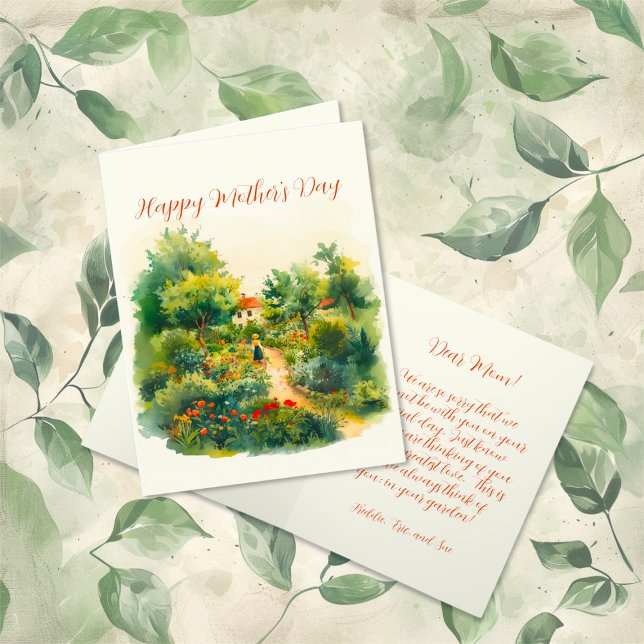 Vintage Floral Garden Mother's Day Holiday Card (Vintage Floral Grandma "Happy Mother's Day" folded card)
