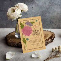 Vintage Floral Garden Party Baby Shower Invite