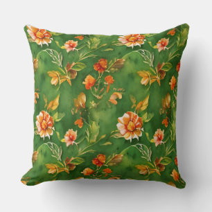Vintage Floral Garden Watercolor Seamless Pattern Cushion