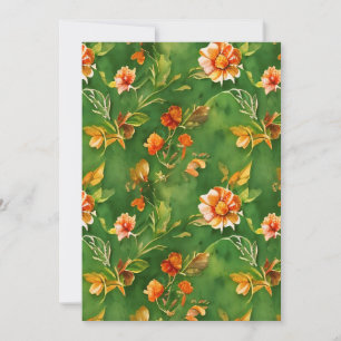 Vintage Floral Garden Watercolor Seamless Pattern Holiday Card