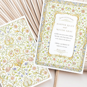 Vintage Floral Garden Wedding Invitation