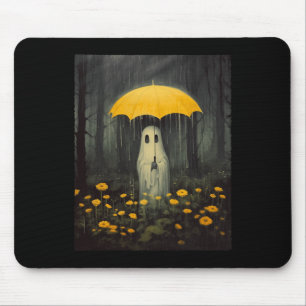 Vintage Floral Ghost Halloween Gothic Ghost Dark F Mouse Pad