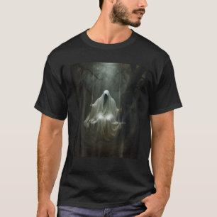 Vintage Floral Ghost On The Swing In Forest Hallow T-Shirt