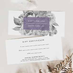 Vintage Floral Gift Certificate Lilac