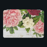 Vintage Floral Gold Marble Personalised iPad Mini Cover<br><div class="desc">Beautiful pink and burgundy vintage flowers on a gold marble background decorate this elegant iPad cover. Easily personalise with a name or monogram.</div>