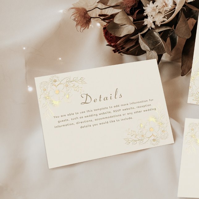 Vintage Floral Gold Wedding Enclosure Card (Creator Uploaded)