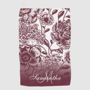 Vintage Floral Golf Towel