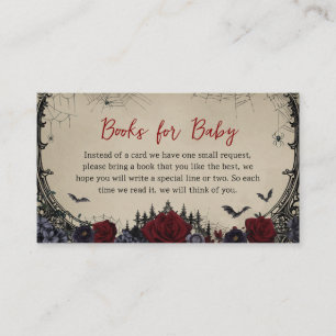 Vintage Floral Gothic Baby Shower Books for Baby Enclosure Card