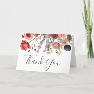 Vintage Floral Gothic Boho Anatomical Heart Thank You Card