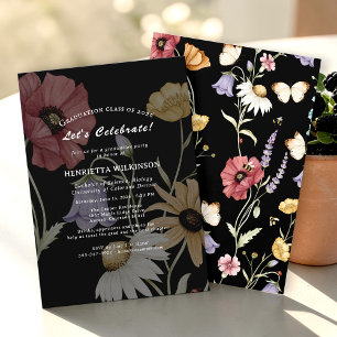 Vintage Floral Graduation Party Invitation