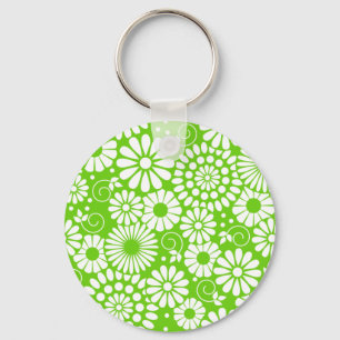 Vintage floral green Keychain
