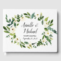 Vintage Floral Greenery Garden Wedding Guest Book