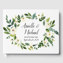Vintage Floral Greenery Garden Wedding Guest Book