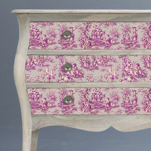 Vintage floral grey pink toile de jouy tissue paper