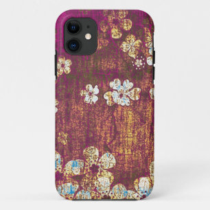 Vintage floral grunge background iPhone 11 case