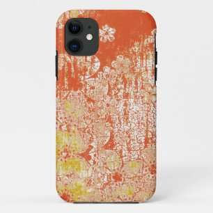 Vintage floral grunge wall background iPhone 11 case