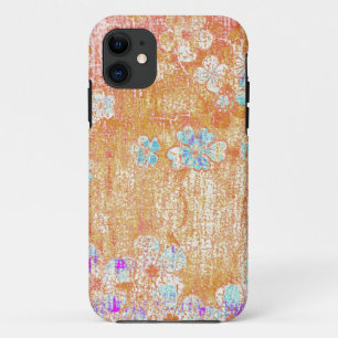 Vintage floral grunge wall background graphic iPhone 11 case