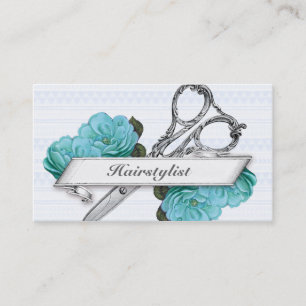vintage floral hairstylist hair stylist purple appointment card