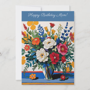 Vintage Floral Happy Birthday Mom Card