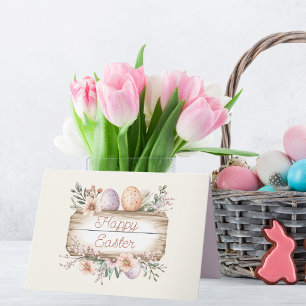 Vintage Floral Happy Easter Card