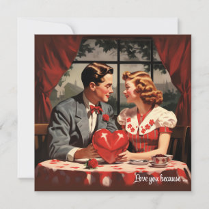 Vintage Floral Heart Valentine Postcard